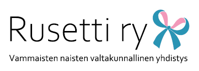 Rusetti_logo_teksti3_397x142px_RGB Rusetti ry:n logo, jossa turkoosipinkki rusetti ja yhdistyksen nimi mustalla.